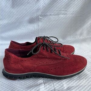 Cole Haan Red Suede Oxford Shoes